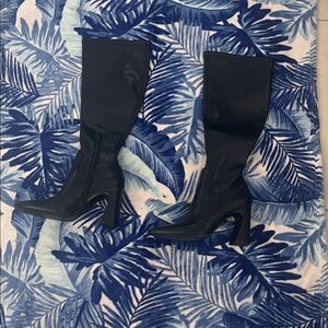 Black Knee-High Heeled Boots